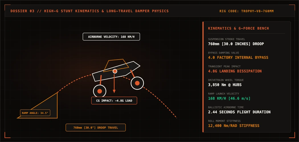 Extreme Ramp Rampage - High-G suspension kinematics and jump torque